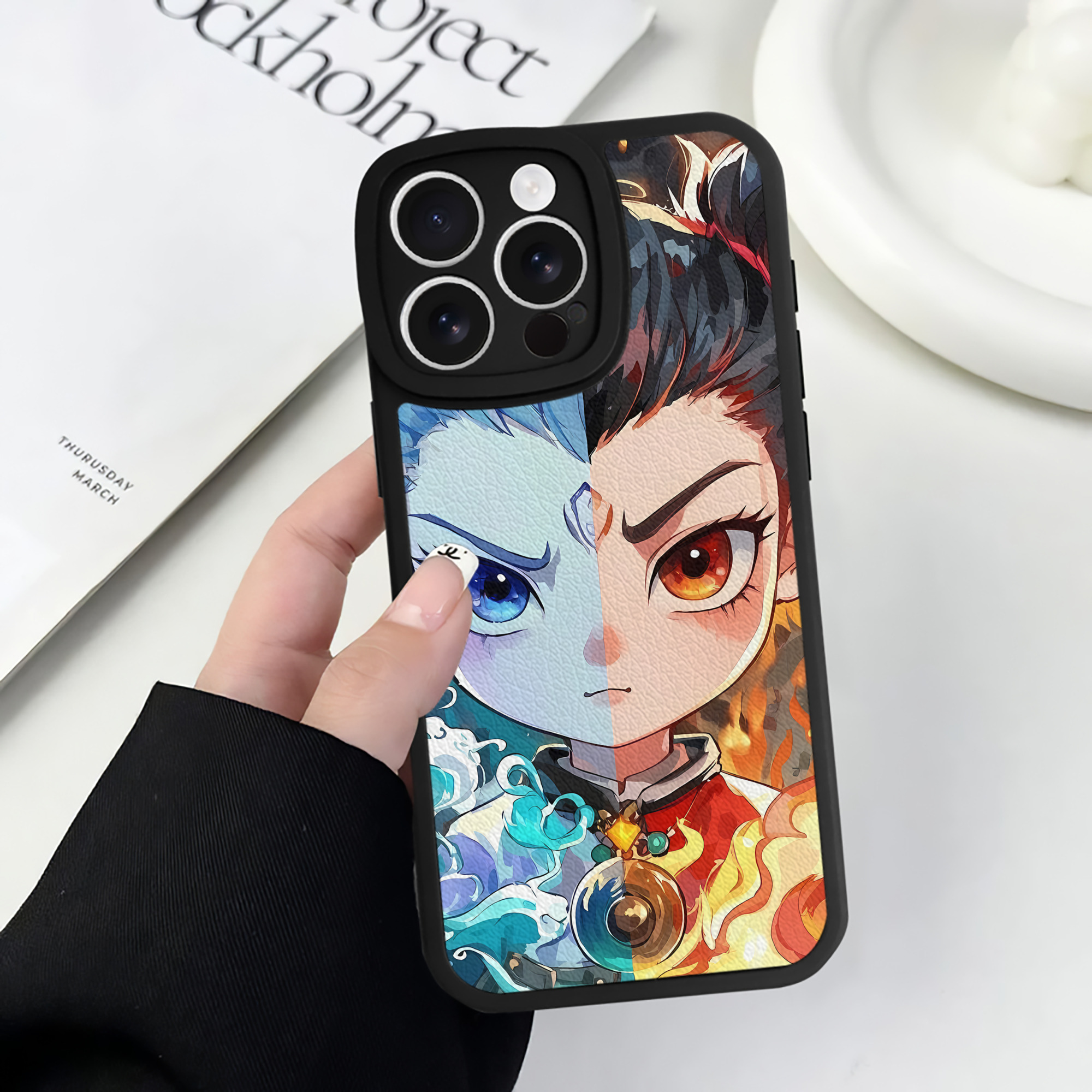 （画像用） Ne Zha 2 ナタ 魔童の大暴れ 【iPhone 16シリーズ対応】シリコンスマホケース（レザー調） 材質：シリコン
